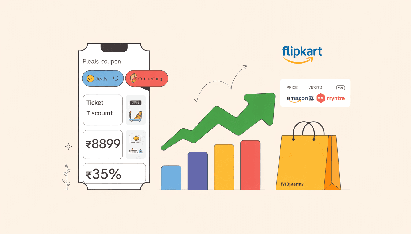 Price comparison and deals across Flipkart, Amazon, Myntra and more