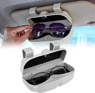 Universal Car Visor Sunglasses Case | Plastic Eyeglass Holder for Car Sun Visor | Magnetic Closure Glasses Storage Box | Clip-On Sunglass Organizer for All Vehicles