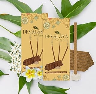 Arabian Mogra & Mystic Champa Incense Sticks(40 Sticks, Pack of 2), Bambooless Dhoop Sticks, Agarbatti for Pooja, 100% Charcoal-Free, 4-inch Length with Ceramic Strand