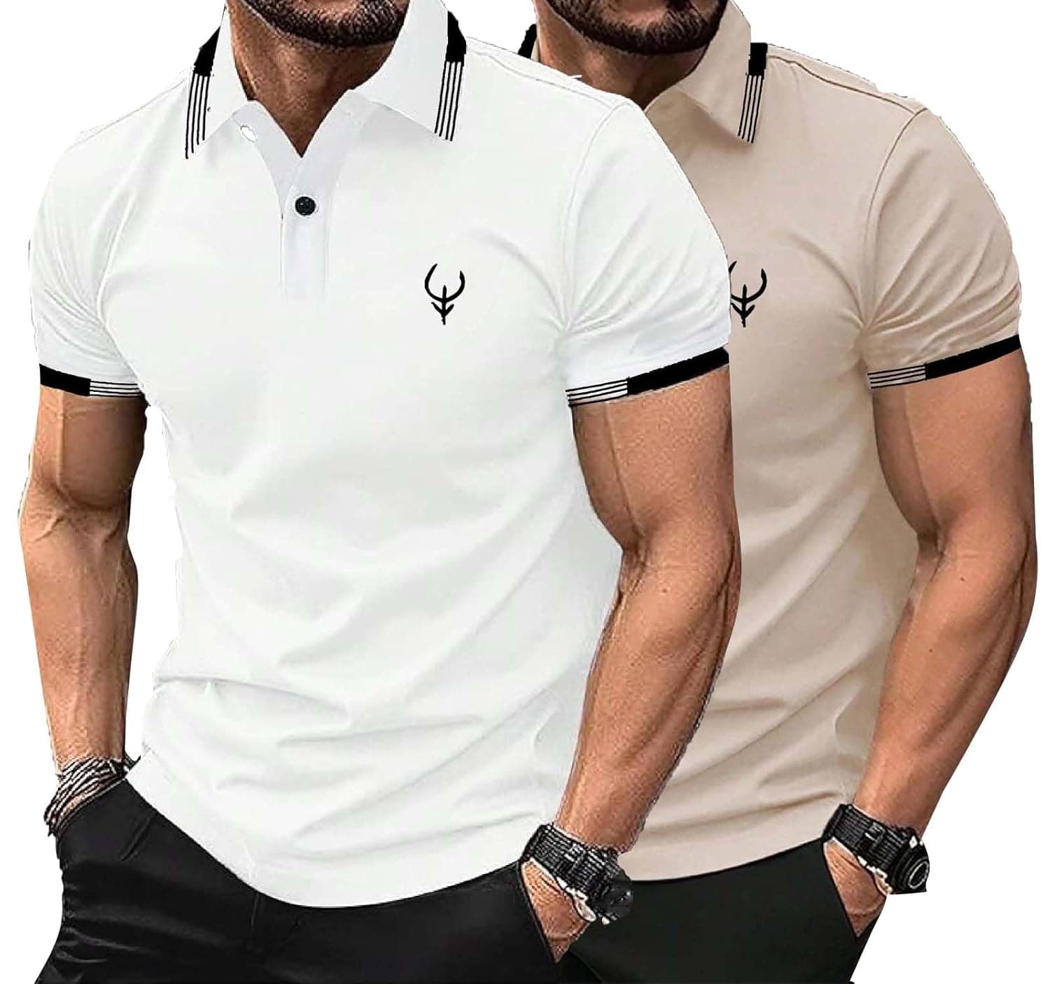 Lymio Polo T Shirt for Men || T Shirt for Man || Collar T Shirt Style Men (Packs Also Available) (Polo-40-43)