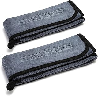 ShineXPro Microfiber Car Cleaning Cloth - OG Soft 500 GSM Extra Large (35x75 CM) Microfiber Cloth for Car and Bike - Suede Edging for Scratchless Drying and Detailing (Pack of 2, Grey)
